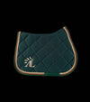 tapis de selle vert sapin cordes caramel or mesh alexandra ledermann sportswear alsportswear