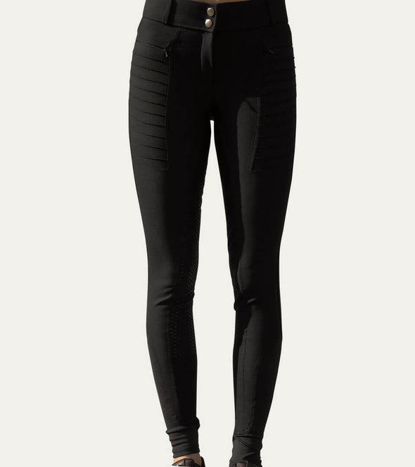 pantalon equitation noir taille haute grip genial poches alsportswear alexandra ledermann sportswear