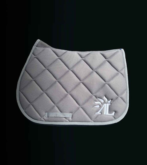 tapis de selle mesh light gris blanc alexandra ledermann sportswear alsportswear