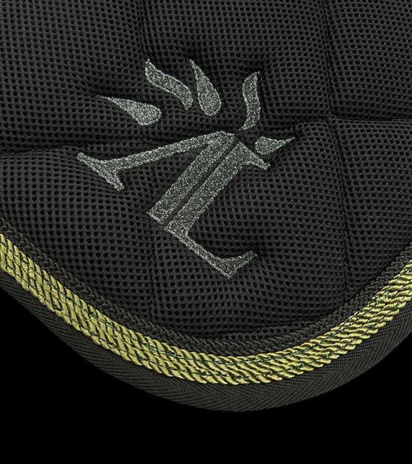tapis de selle mesh noir cordes kaki noir paillettes alexandra ledermann sportswear alsportswear