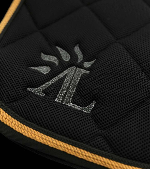 tapis mesh cheval noir cordes cuivre noir paillettes alexandra ledermann sportswear alsportswear