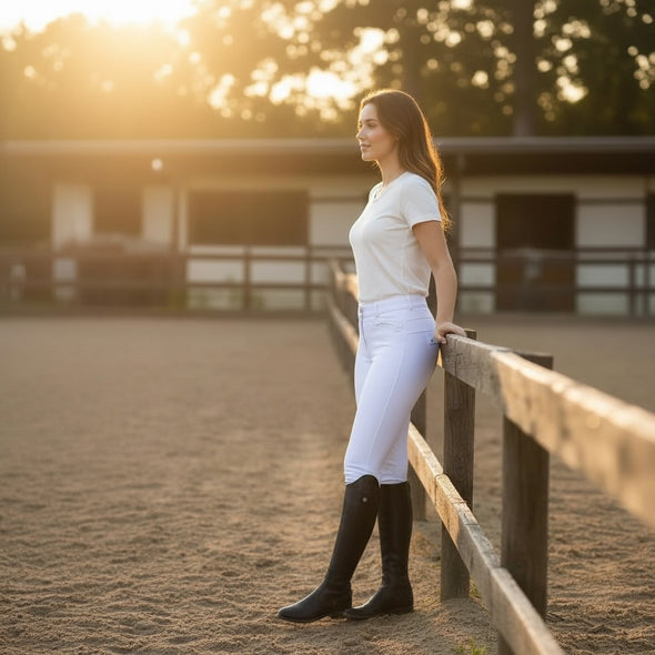 Pantalon d’équitation Full Grip One Name Blanc