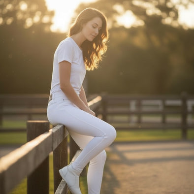 Pantalon d'équitation Technique AL-Ibi Grip Blanc & Argent