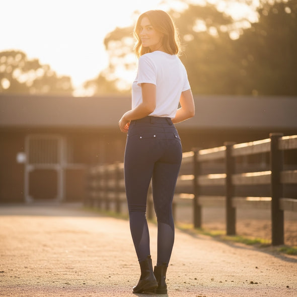 Pantalon d’équitation Full Grip One Name Bleu