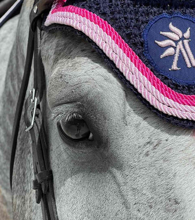 bonnet cheval bleu cordes rose perle fuchsia alexandra ledermann sportswear alsportswear