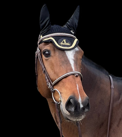 bonnet cheval noir cordes or alsportswear alexandra ledermann sportswear
