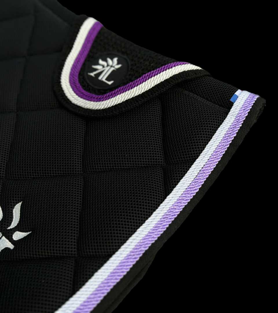 Ensemble de tapis de selle anglais cheval violet | Matelassé avec des