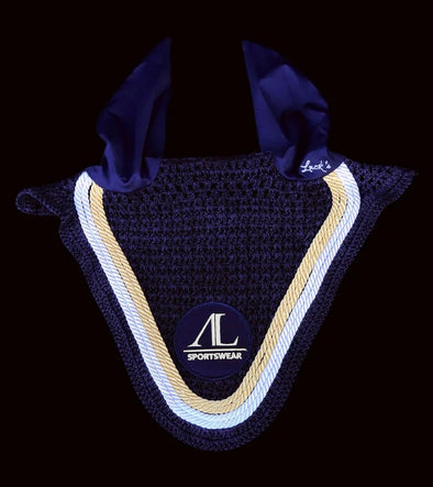 Bonnet Bleu Nuit, 4 Cordes Or & Blanc
