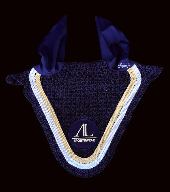 Bonnet Bleu Nuit, 4 Cordes Or & Blanc