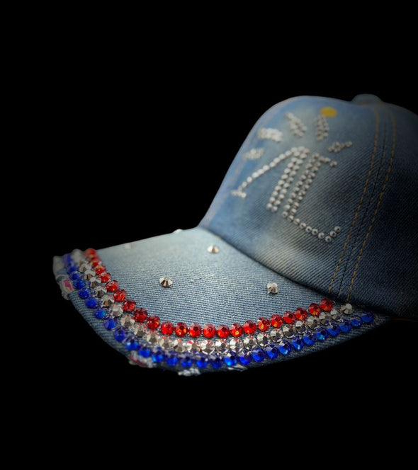 casquette jeans strass bleu blanc rouge olympiades alexandra ledermann sportswear alsportswear