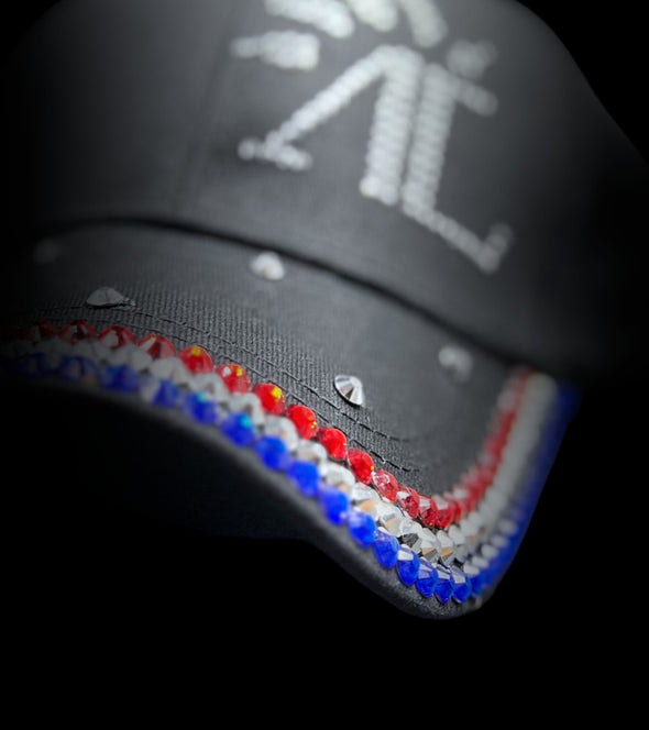 casquette noire strass bleu blanc rouge olympiades alexandra ledermann sportswear alsportswear