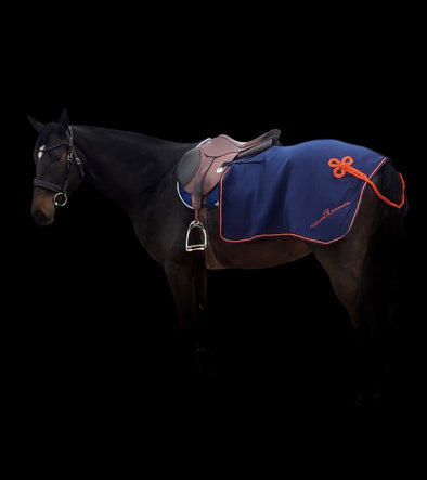 couvre reins cheval bleu marine orange polaire monoquartier alexandra ledermann sportswear alsportswear