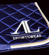 tapis de selle bleu nuit blanc or verso alsportswear alexandra ledermann sportswear