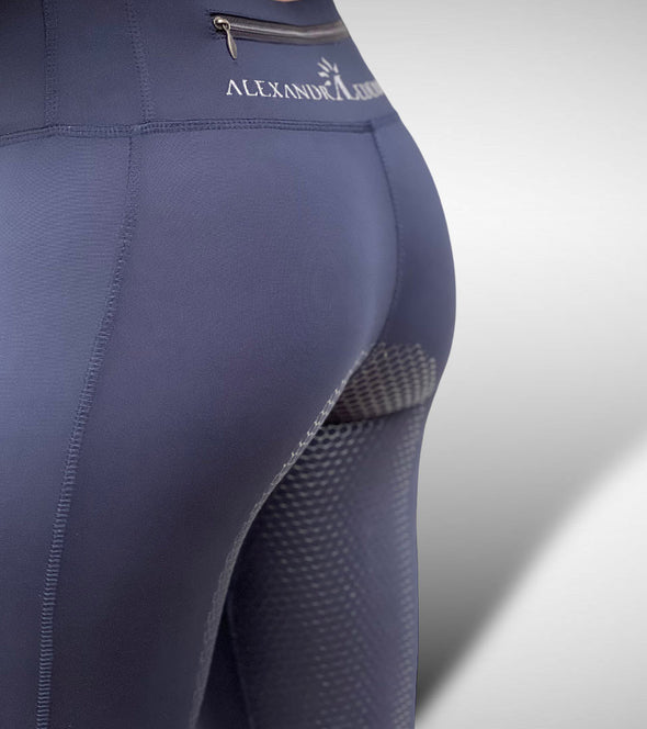 pantalon equitation femme poche telephone light vibes bleu marine alexandra ledermann sportswear alsportswear
