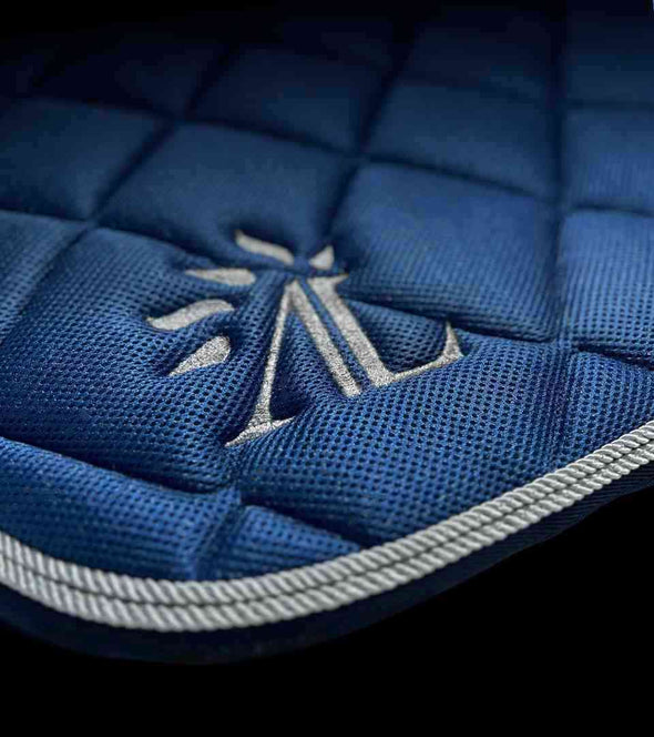 tapis de selle respirant mesh bleu cordes silver alexandra ledermann sportswear alsportswear