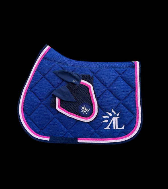 ensemble tapis bonnet bleu mesh cordes rose perle fuchsia alexandra ledermann sportswear alsportswear