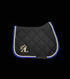 tapis de selle equitation mesh noir cordes bleu roi or alexandra ledermann sportswear alsportswear