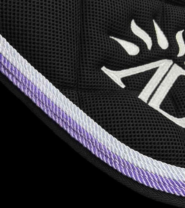 tapis de selle noir mesh  cordes lilas blanc alexandra ledermann sportswear alsportswear