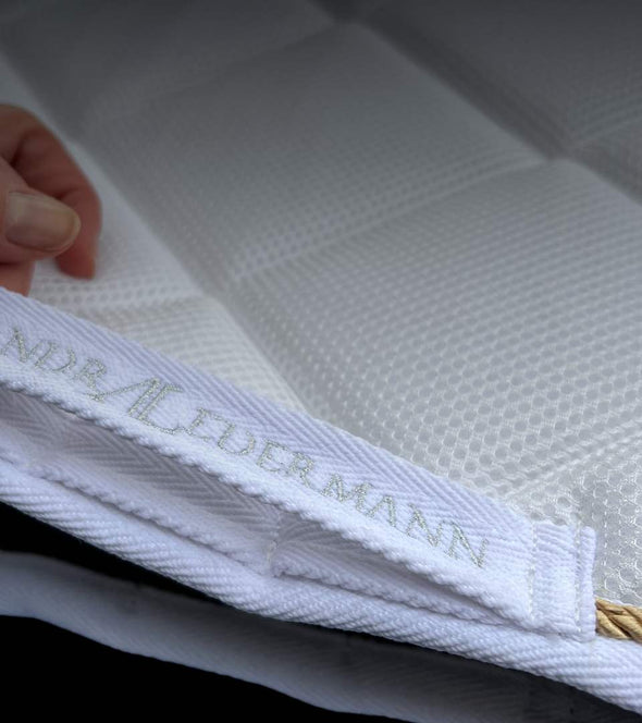 tapis de dressage blanc corde or alexandra ledermann sportswear alsportswear