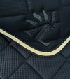 tapis de selle dressage noir or mesh alexandra ledermann sportswear alsportswear