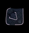 ensemble tapis bonnet dressage rose mesh noir alexandra ledermann sportswear alsportswear