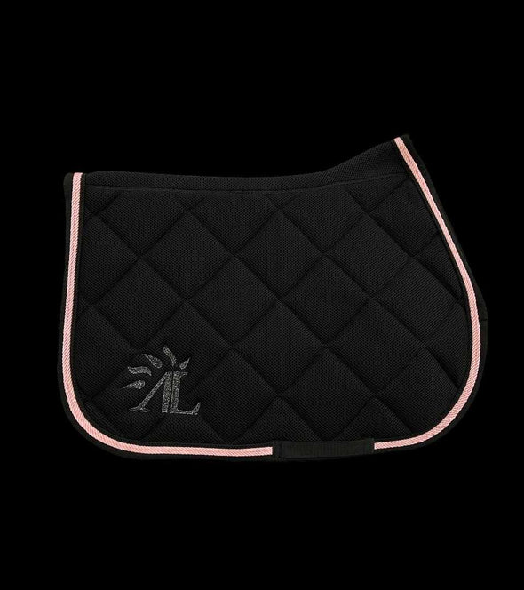 tapis mesh respirant cheval noir cordes rose paillettes alexandra ledermann sportswear alsportswear