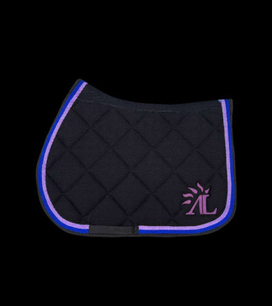 tapis de selle mesh noir cordes lilas bleu roi logo paillettes alexandra ledermann sportswear alsportswear