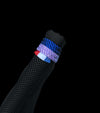 tapis de selle mesh noir lisere lilas bleu roi logo paillettes alexandra ledermann sportswear alsportswear