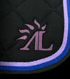 tapis cheval mesh noir cordes lilas bleu roi logo paillettes alexandra ledermann sportswear alsportswear