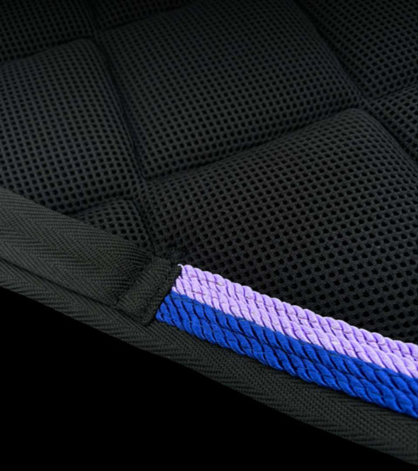 tapis mesh noir cordes lilas bleu roi logo paillettes alexandra ledermann sportswear alsportswear