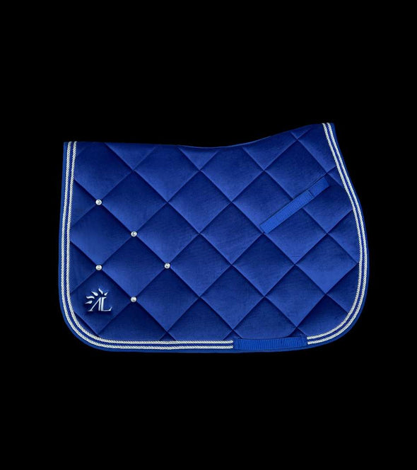 Tapis ergonomique bleu roi velours et diamants marque Alexandra Ledermann Sportswear ALSportswear