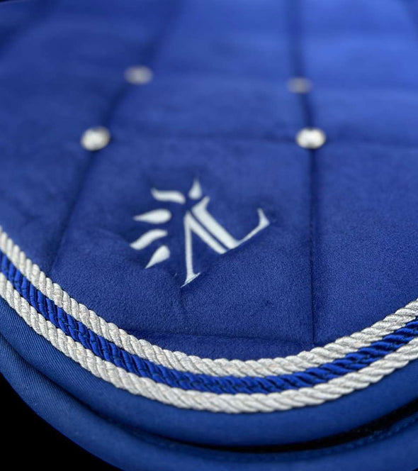 Tapis ergonomique bleu roi velours et diamants marque Alexandra Ledermann Sportswear ALSportswear