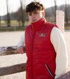 veste sans manche rouge homme equitation guardian alexandra ledermann sportswear alsportswear
