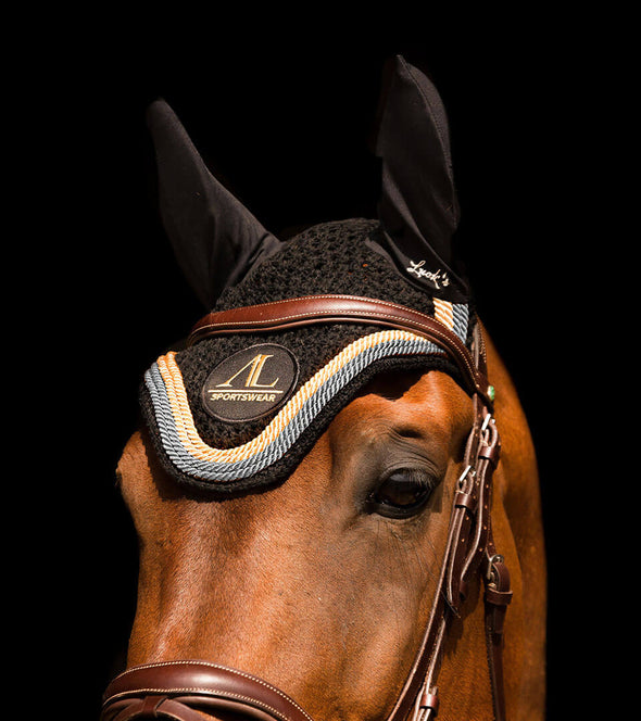 bonnet cheval noir or silver alexandra ledermann sportswear alsportswear