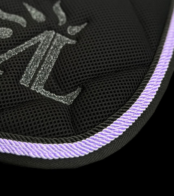 Tapis cheval original noir violet lilas logo paillettes alexandra ledermann sportswear alsportswear
