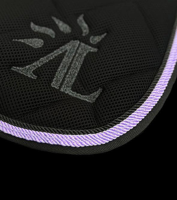 Tapis de selle mesh noir cordes lilas logo paillettes alexandra ledermann sportswear alsportswear