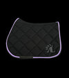 Tapis cheval mesh noir cordes lilas logo paillettes alexandra ledermann sportswear alsportswear