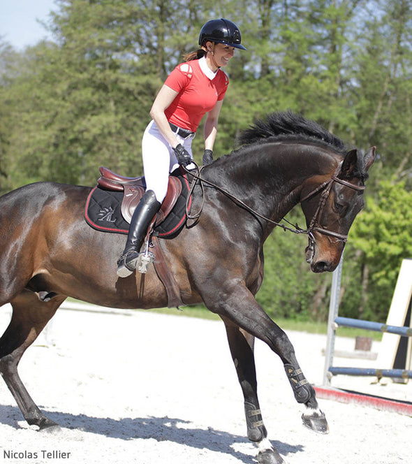 polo de concours femme rouge original unleash alexandra ledermann sportswear alsportswear