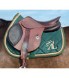 tapis equitation vert sapin cordes or caramel cheval alexandra ledermann sportswear alsportswear