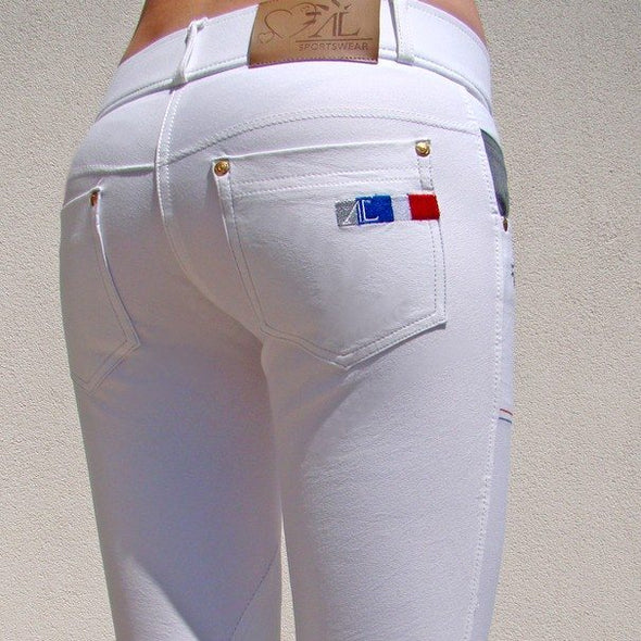 pantalon d'equitation technique capital blanc dos alexandra ledermann sportswear alsportswear