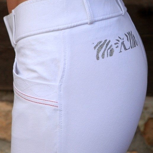pantalon equitation animal blanc zoom logo alexandra ledermann sportswear AL Sportswear