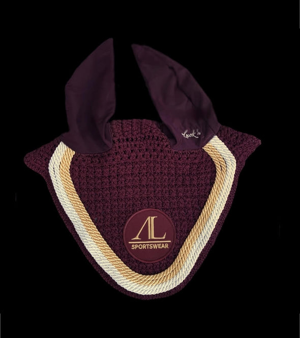 bonnet bordeaux prune cordes or blanc alexandra ledermann sportswear alsportswear