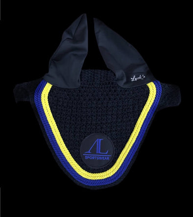 bonnet noir cordes bleu roi jaune eclat cheval alexandra ledermann sportswear alsportswear