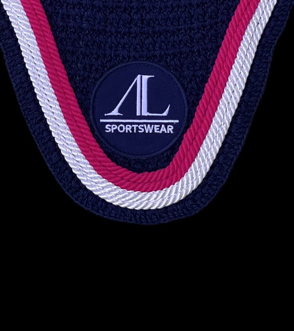 bonnet bleu marine cordes rose fuchsia et blanc zoom alexandra ledermann sportswear al sportswear