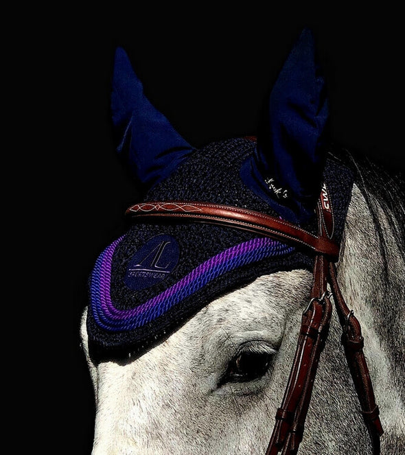 bonnet cheval bleu nuit cordes bleu roi violet zoom alexandra ledermann sportswear alsportswear