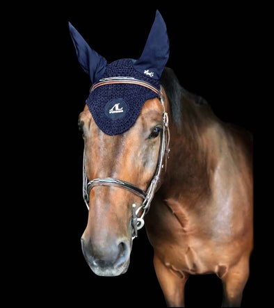 bonnet cheval bleu marine logo al blanc alexandra ledermann sportswear alsportswear