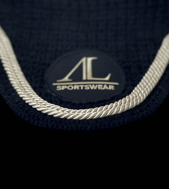 bonnet cheval noir 2 cordes or logo flamme zoom alsportswear alexandra ledermann sportswear