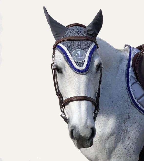 bonnet cheval gris perle cordes blanc bleu roi alexandra ledermann sportswear
