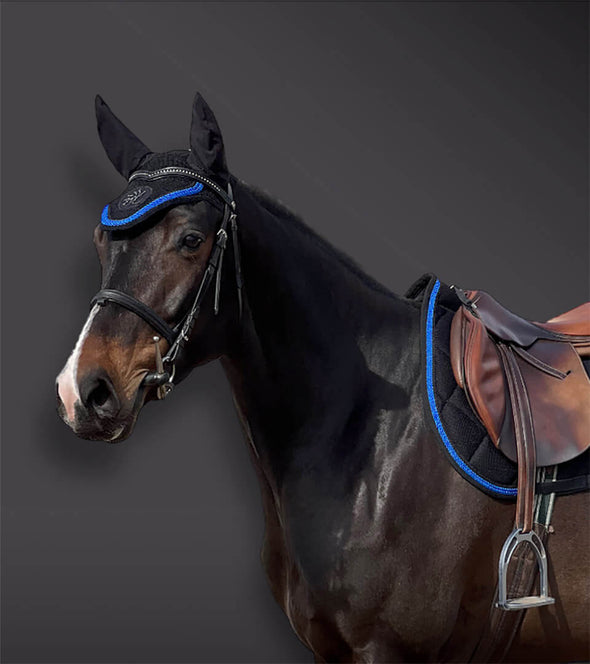 bonnet cheval noir cordes noir bleu roi paillettes alexandra ledermann sportswear alsportswear