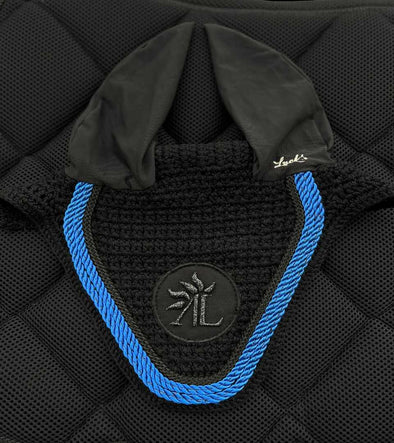 bonnet cheval noir cordes noir bleu roi logo pailleté alexandra ledermann sportswear alsportswear